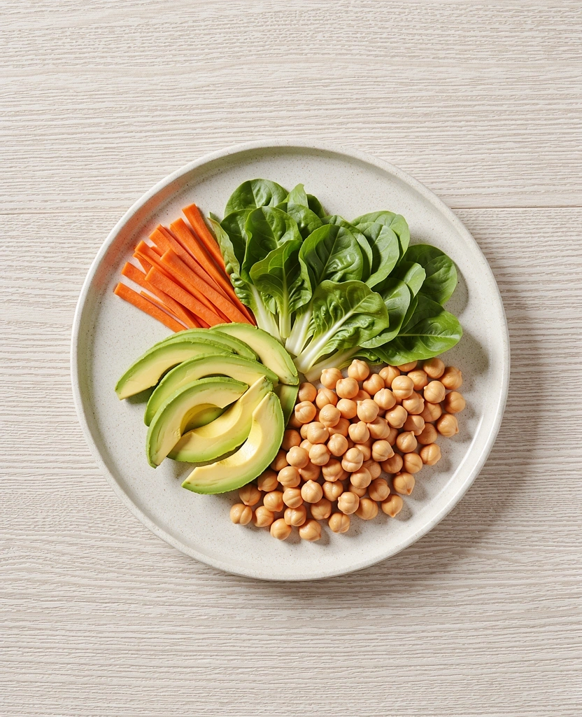 Zbilansowany posiłek na talerzu